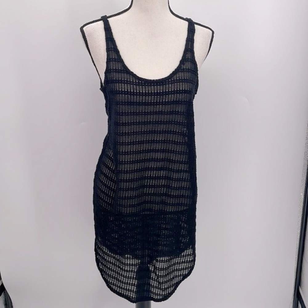UEC Cecico black macrame swim/ beach cover-up small
